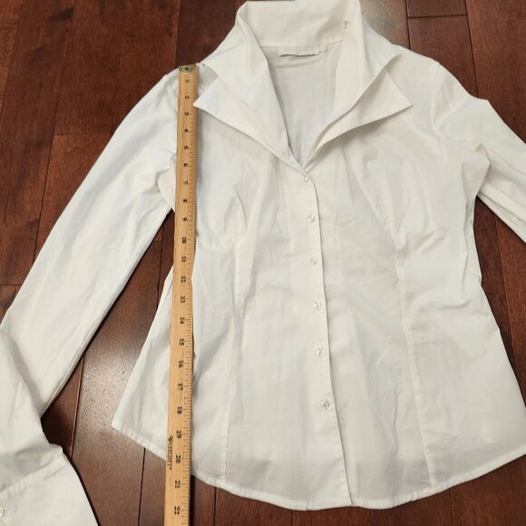 Anne Fontaine women's long sleeve white button up dress shirt in size 40 - Picture 7 of 8